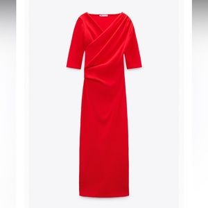 ZARA SIDE DRAPED DRESS *NWT